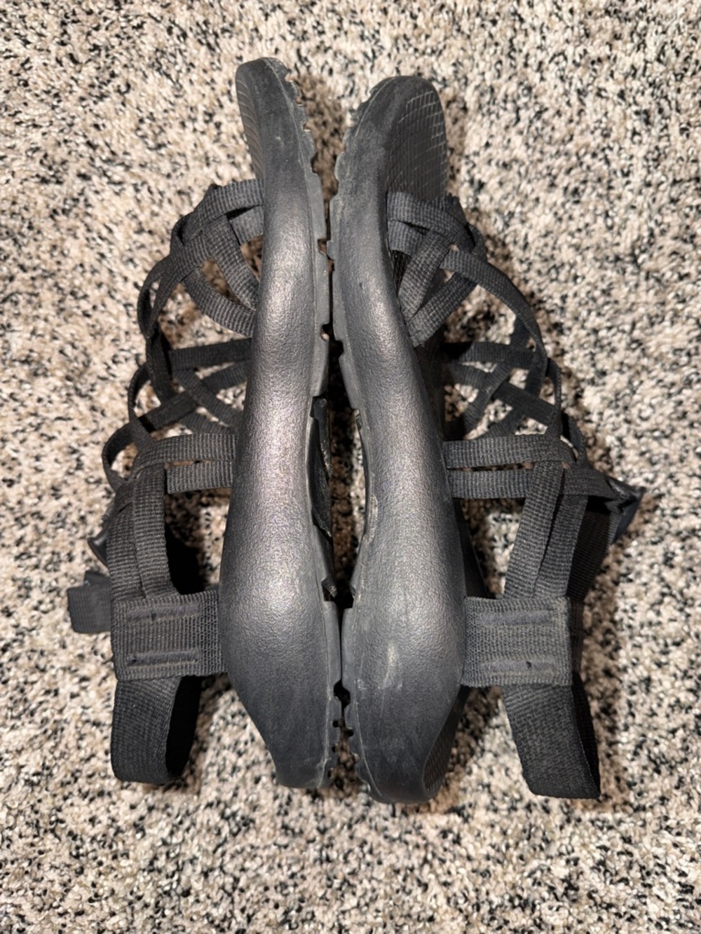 Chaco Black Strappy Sandals Women’s Size 7 Woven Crisscross Straps - Picture 3 of 6